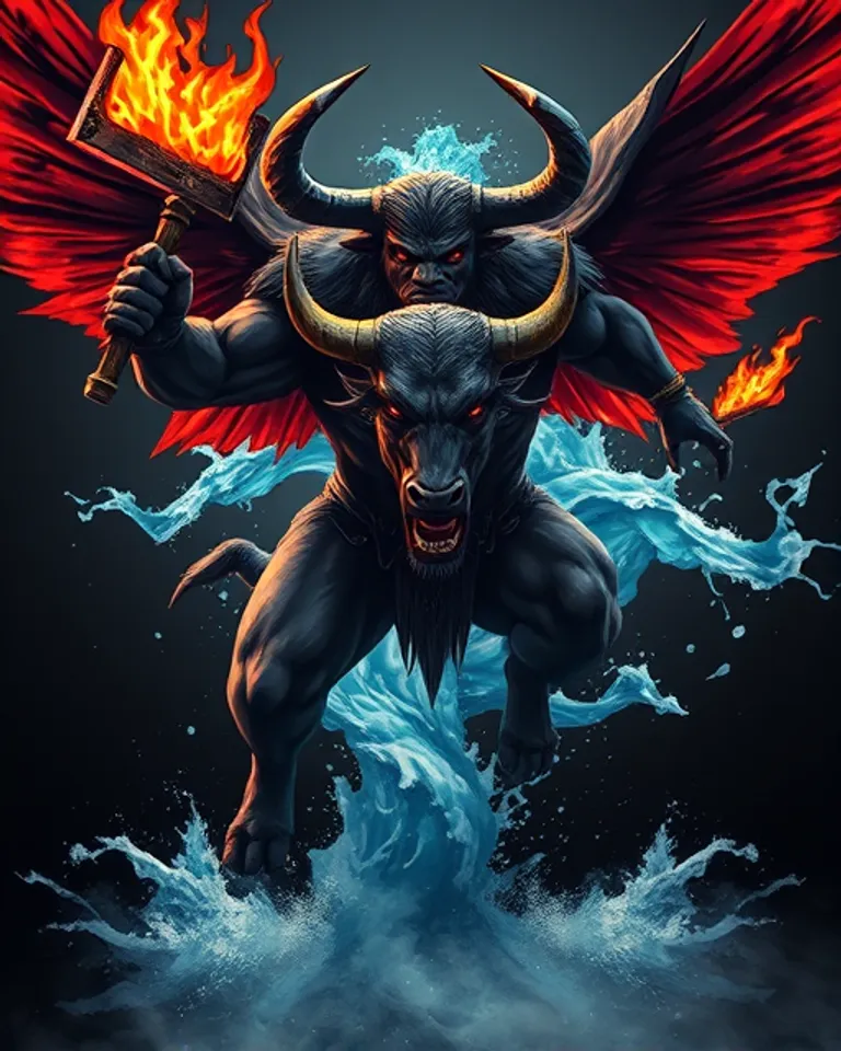 Portrait of Mad Mad Angry Adamant Bull