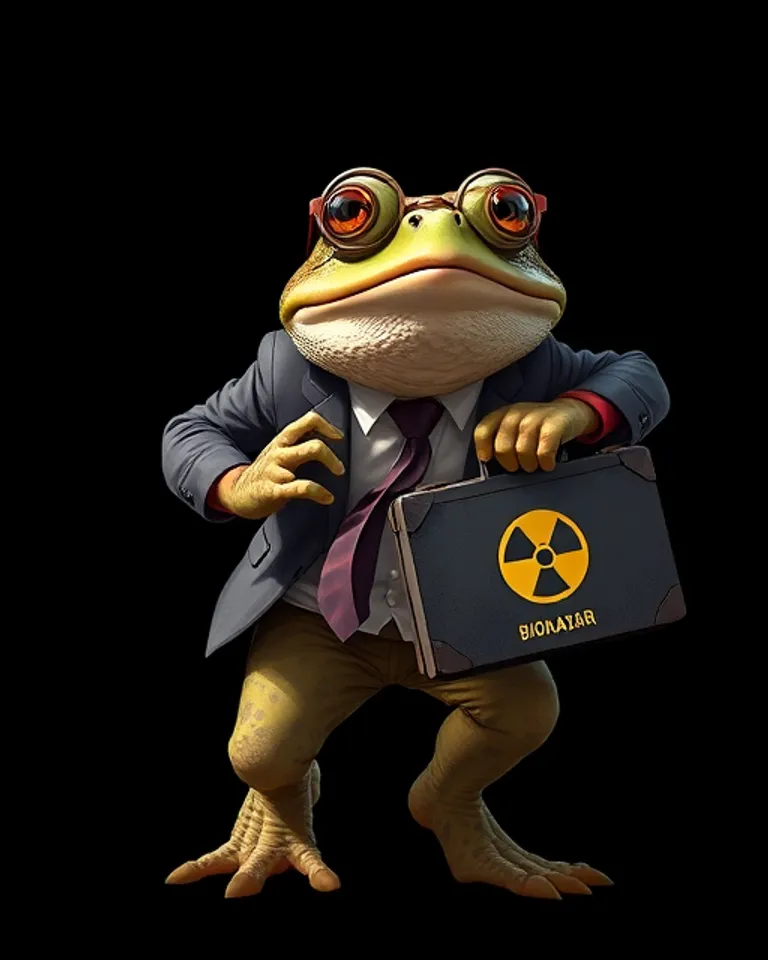 Portrait of Toad with US nuclear arsenal briefcase