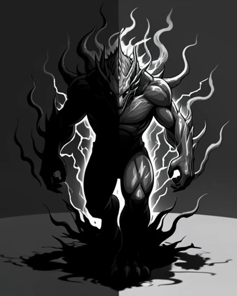 Portrait of Leviathan massive smoke dragon god