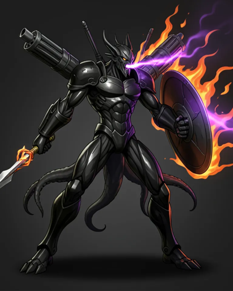Portrait of Draconic elegant eldritch titan