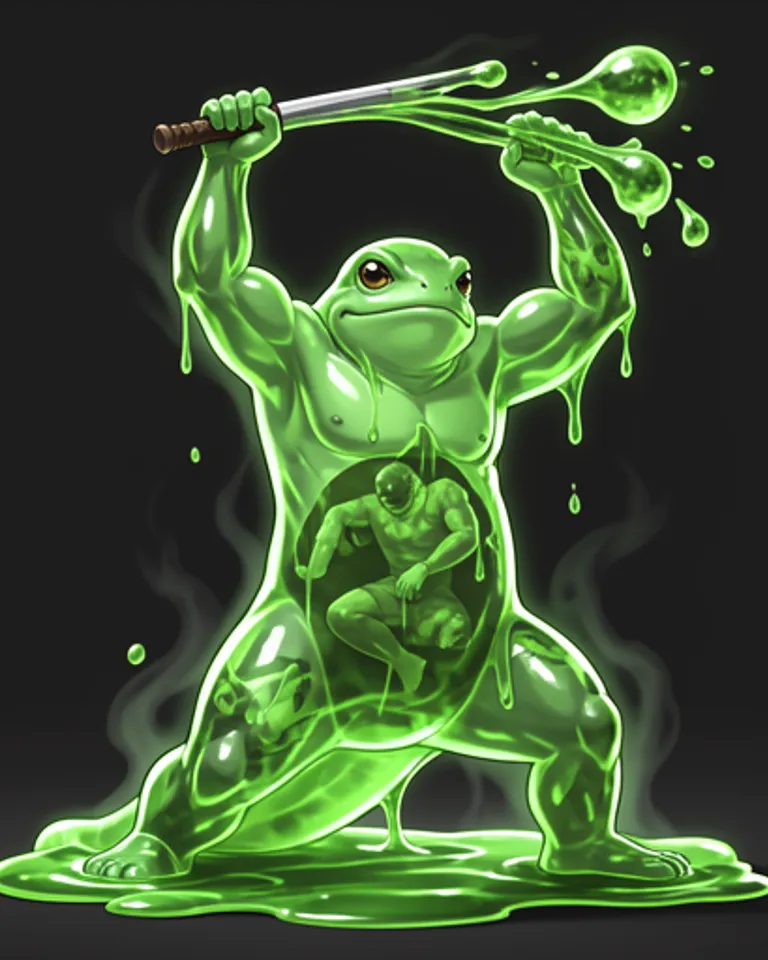 Portrait of Engulfing slug dissolving ooze 