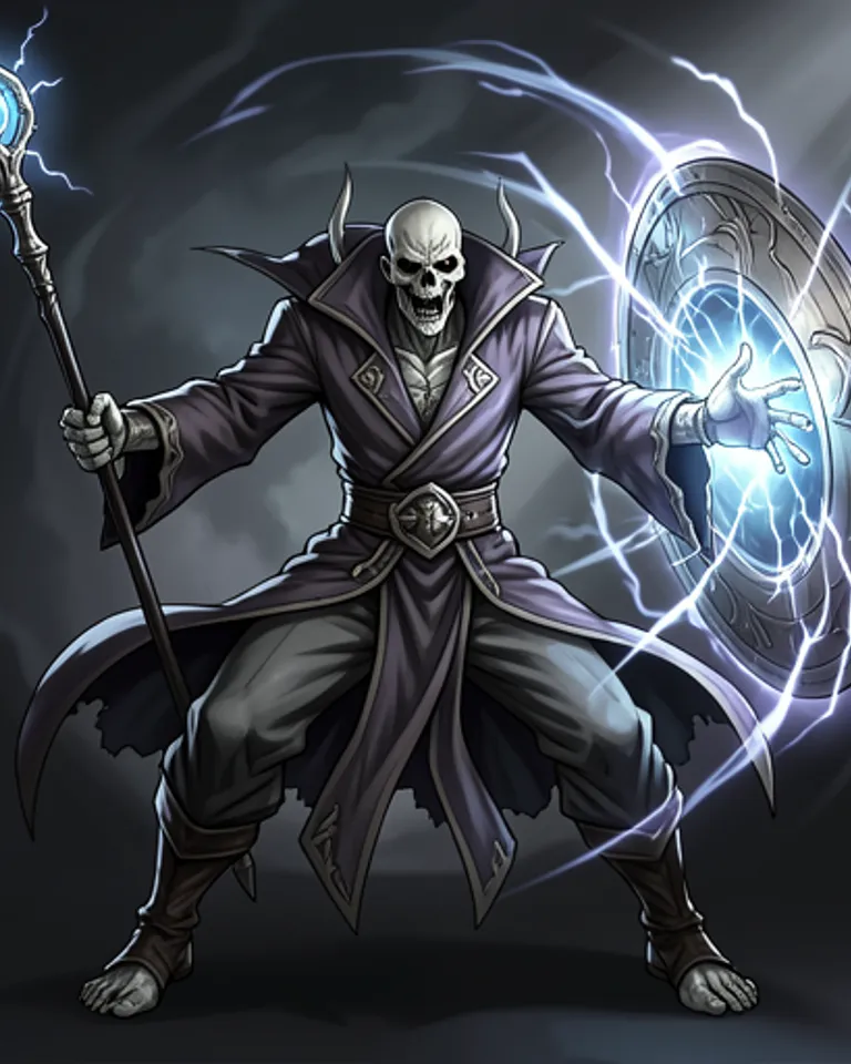 Portrait of Resurrecting lich casts damnation