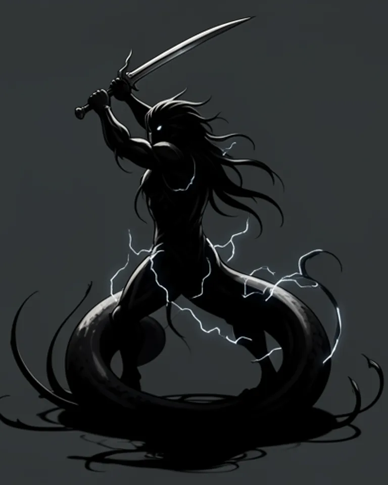 Portrait of Serpent god shadow