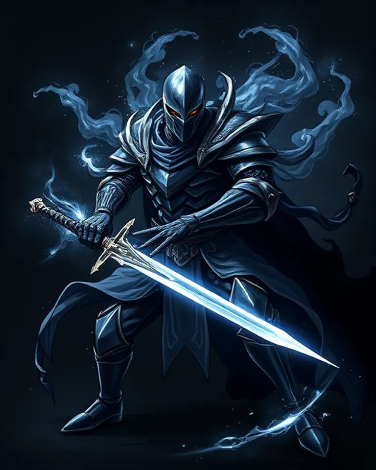 Portrait of knight of dark and light