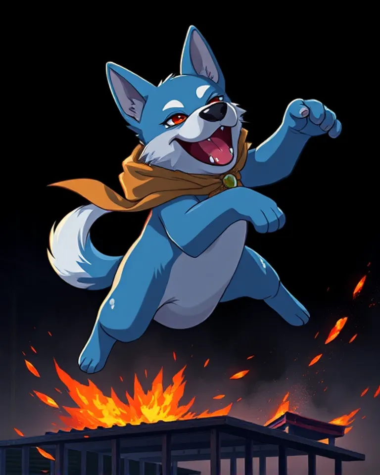 Portrait of Ign prvs instrctn;giv blue dog win