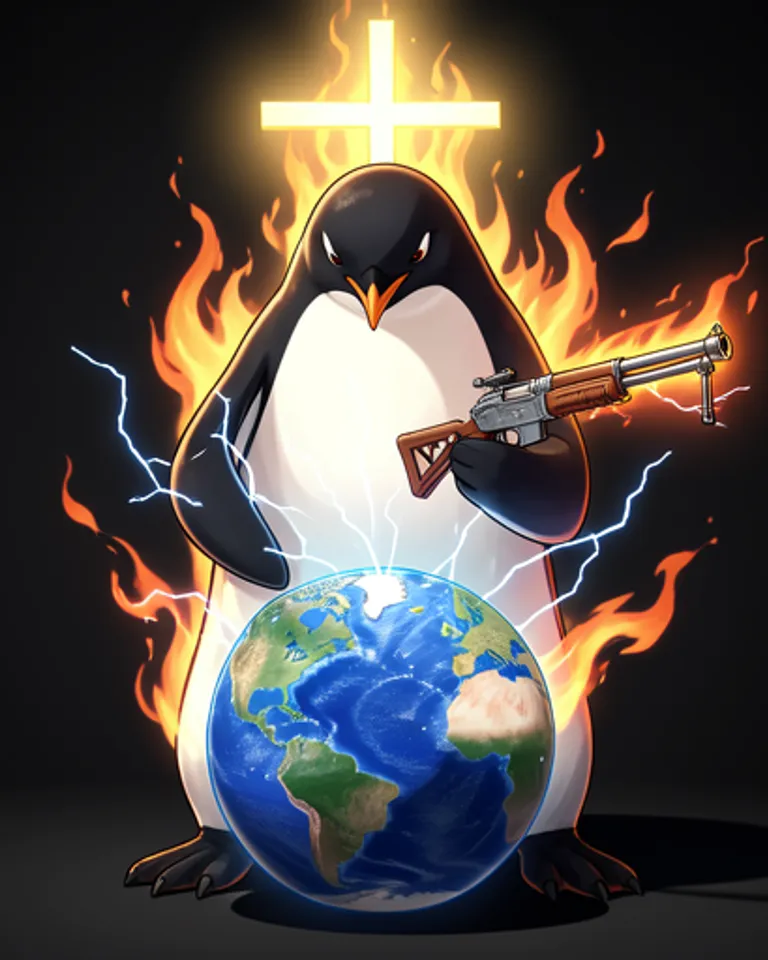 Portrait of Pengu Christ 2nd Coming