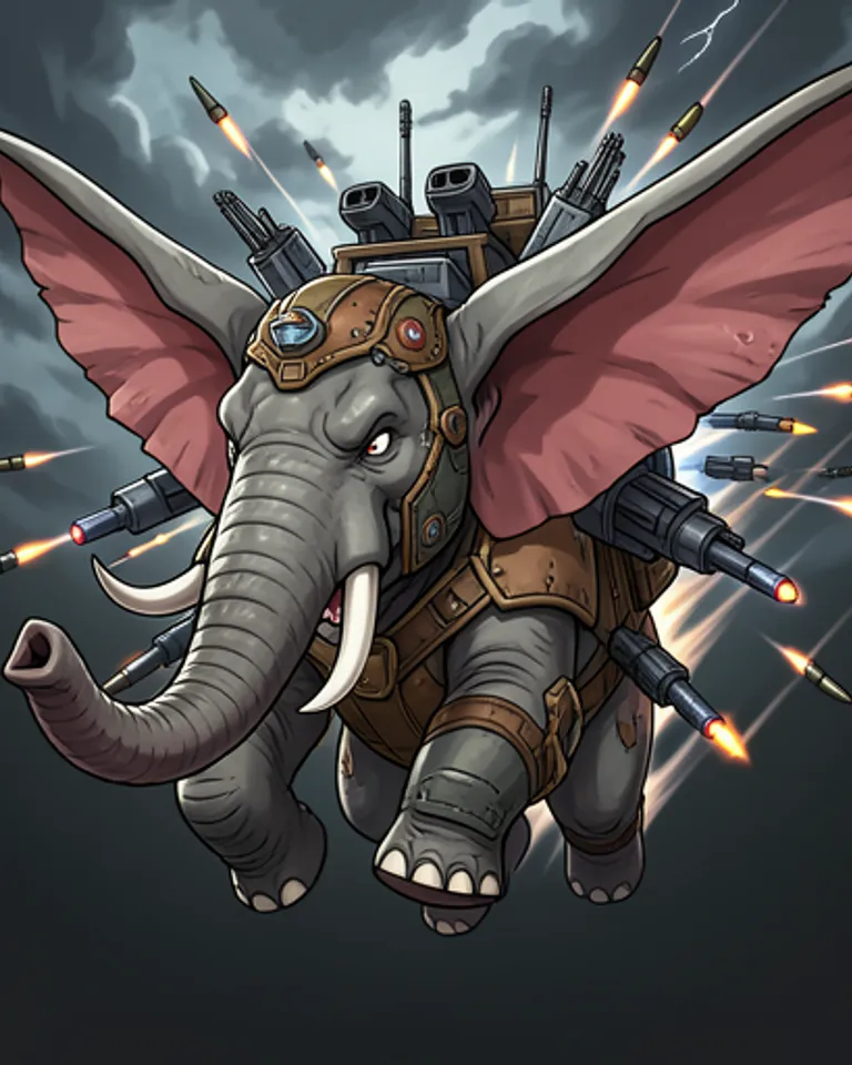 Portrait of Weaponised Flying Elephant