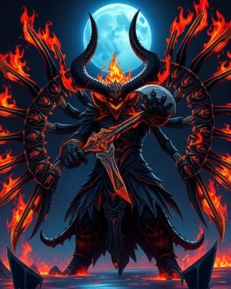 Portrait of Ghorvax, the Thousand-Armed Dread Maw