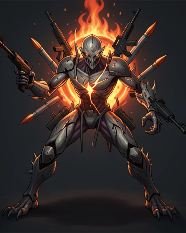 Portrait of Impossible shattered Escher alien