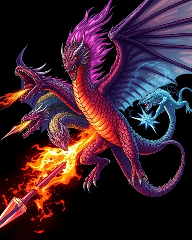 Portrait of Tiamat, Chromatic Dragon Goddess