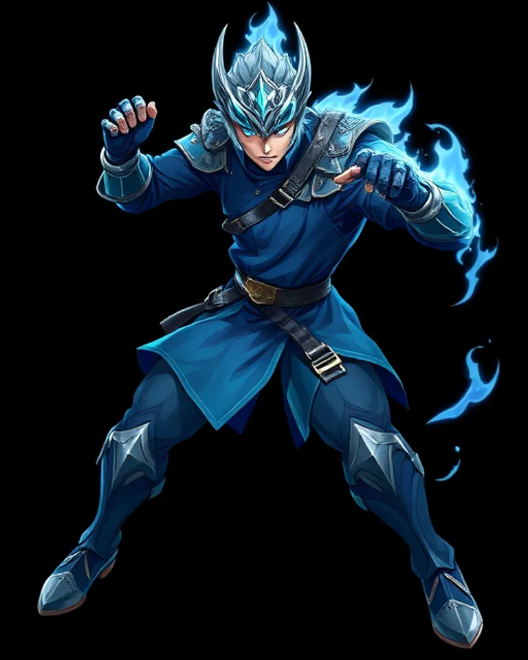 Portrait of Spirit of the Cyan Flame
