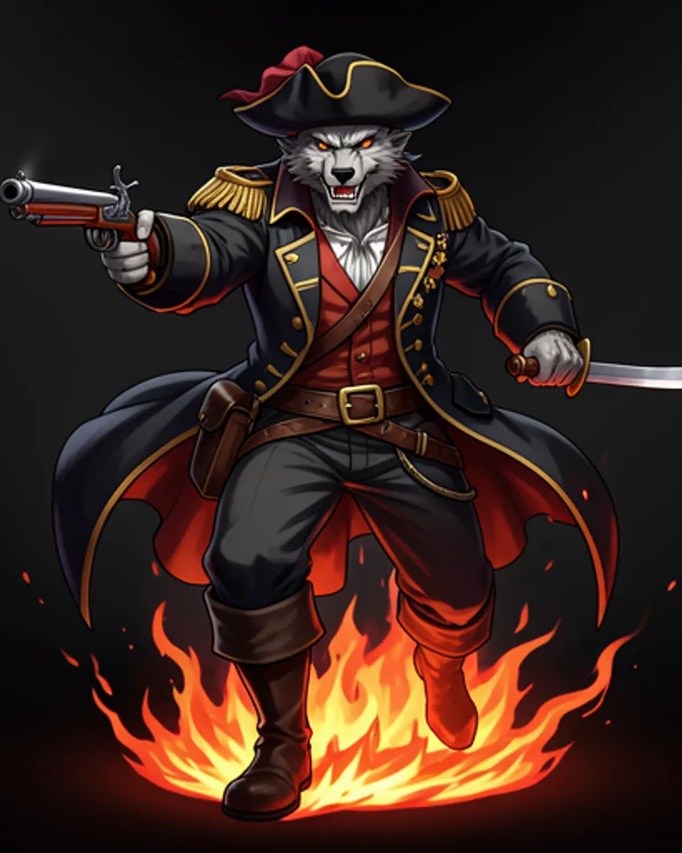 Portrait of Pirate werewolf