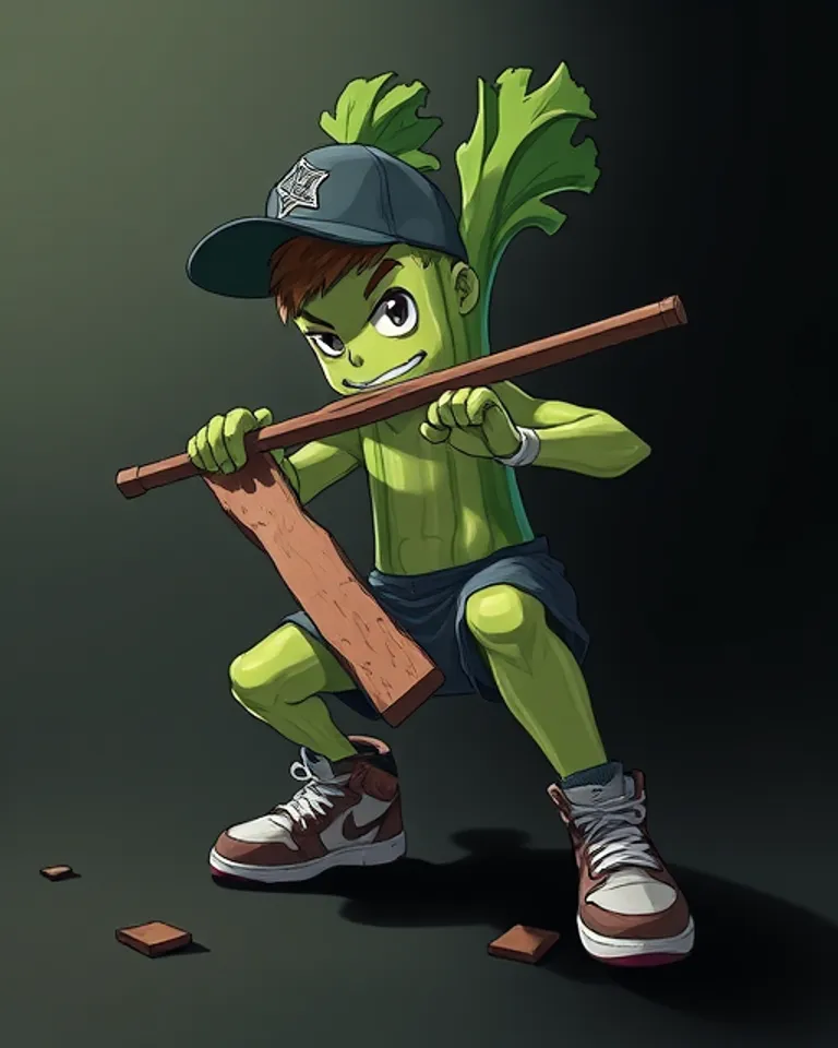 Portrait of The Celery Avenger
