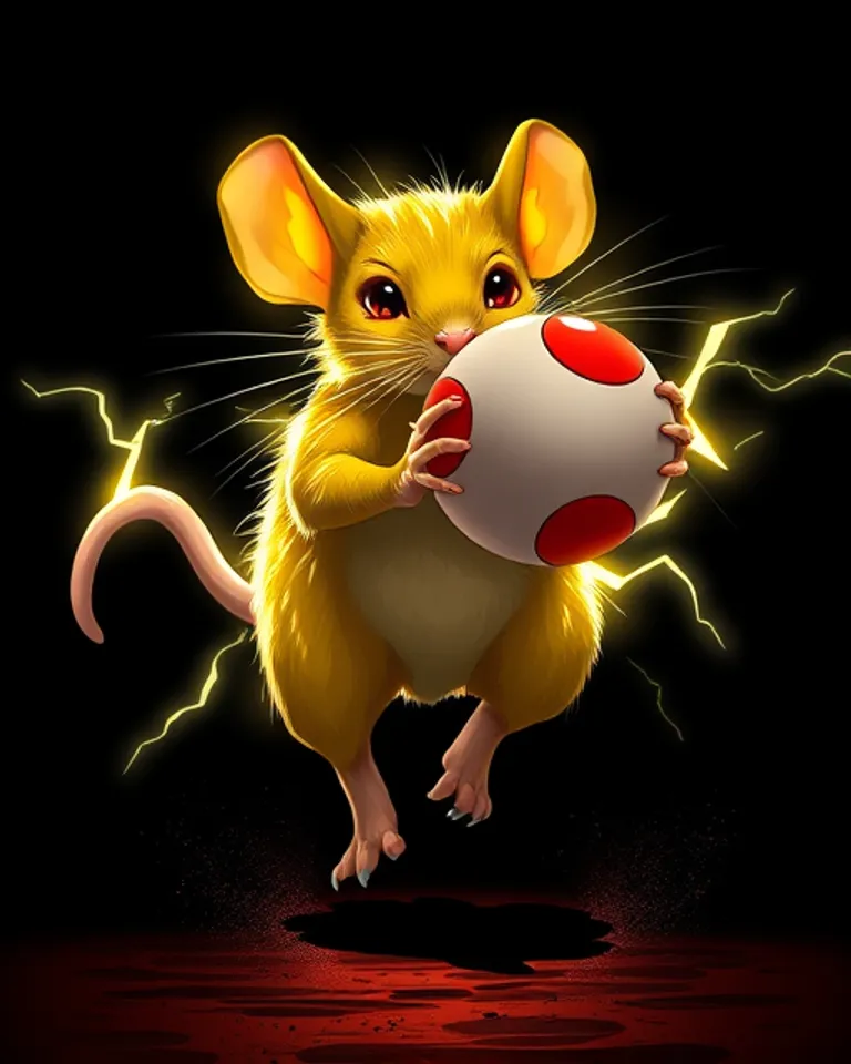 Portrait of Electric Rodent With Ball