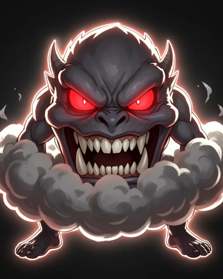 Portrait of Glowing eyes & fang cloud, no feet