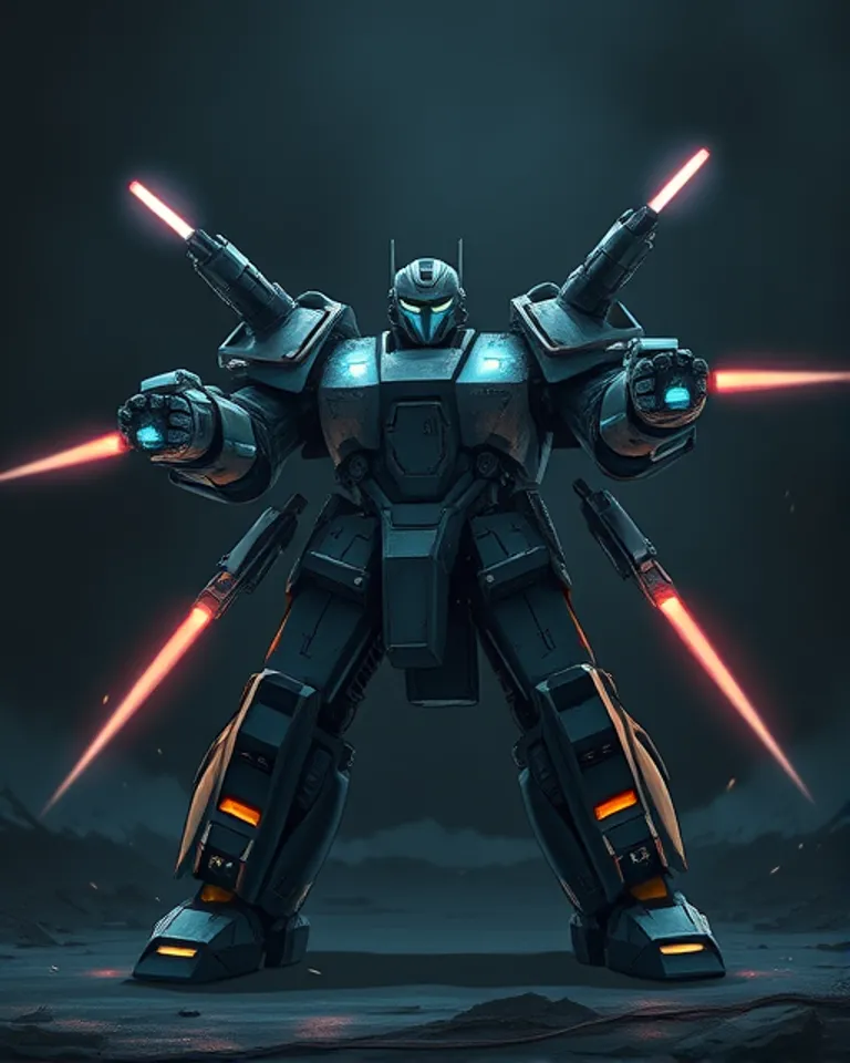 Portrait of tank cyborg