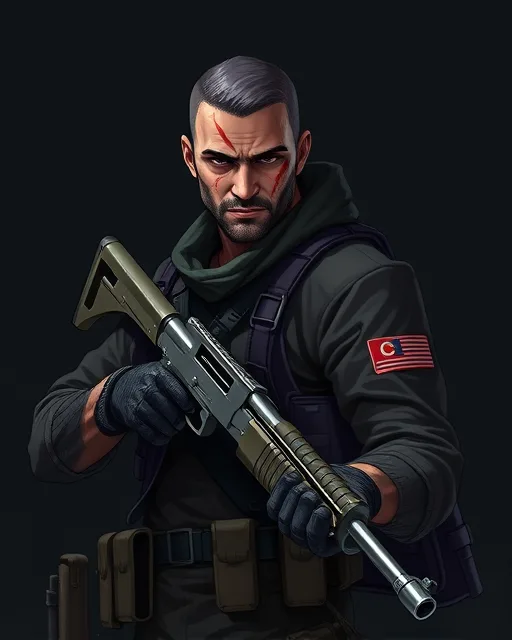 Portrait of Scarred Soldier
