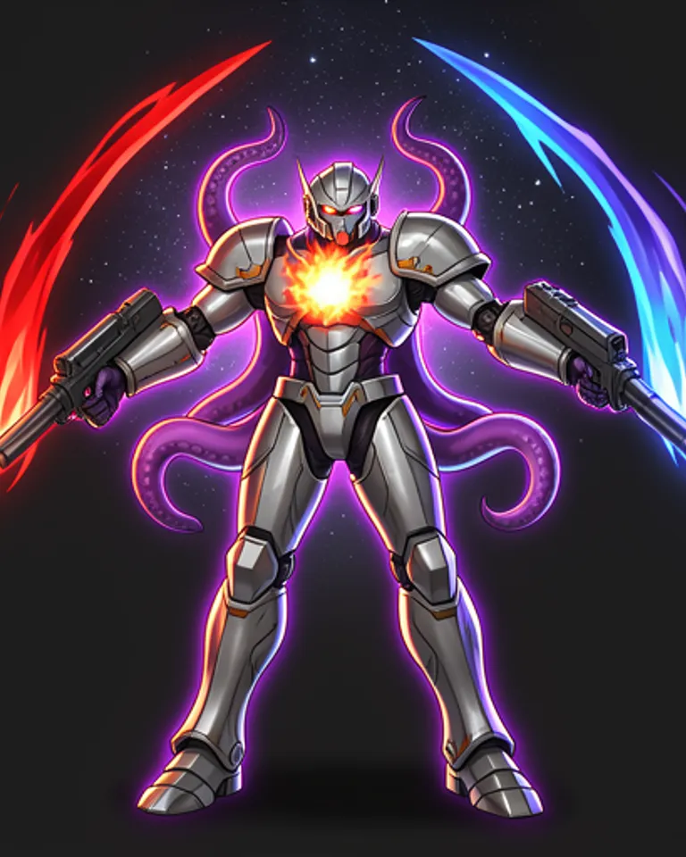 Portrait of Rainbow Bright the armored