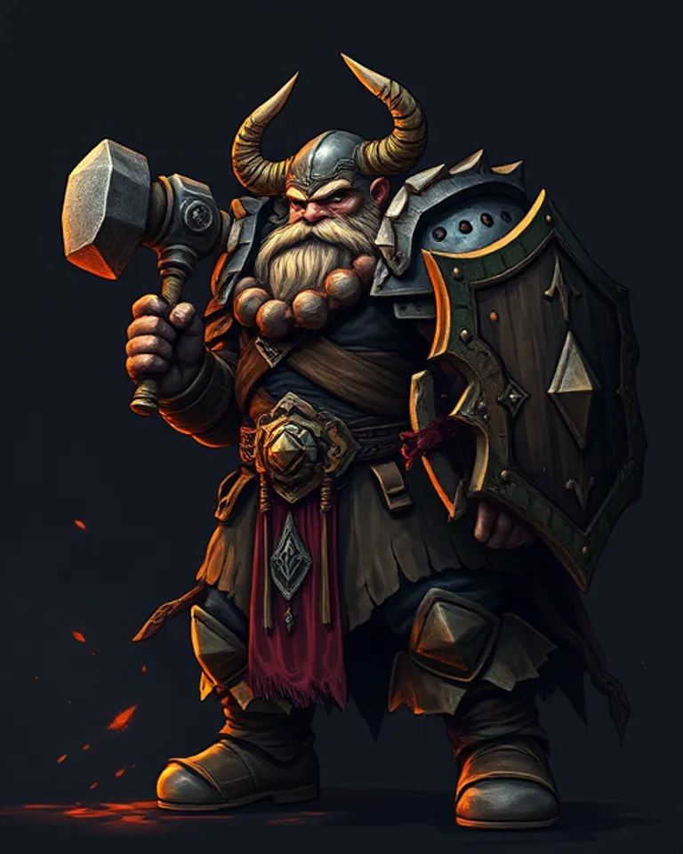 Portrait of Dugar, the dwarven defender
