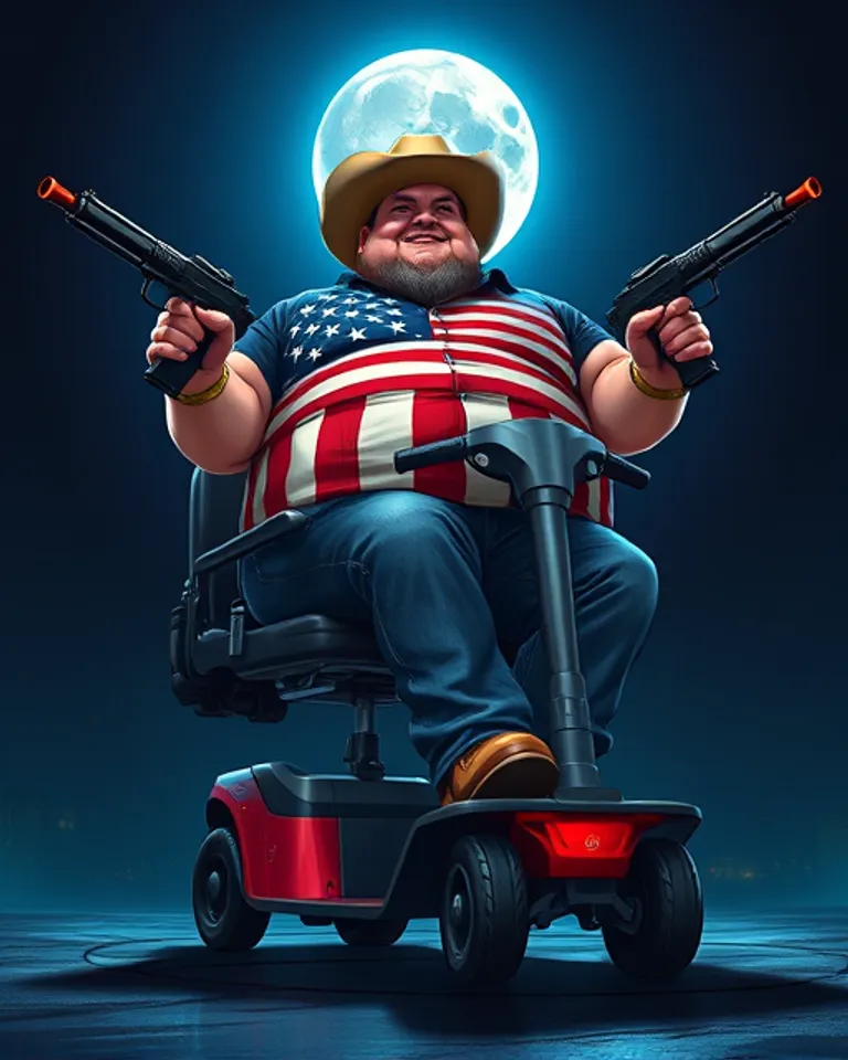 Portrait of American Joe, proud gun owner