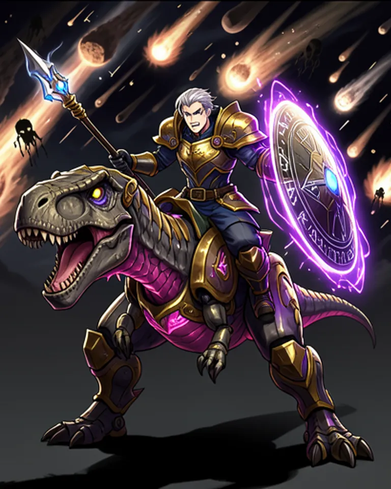 Portrait of Armor meteor mage on laser trex