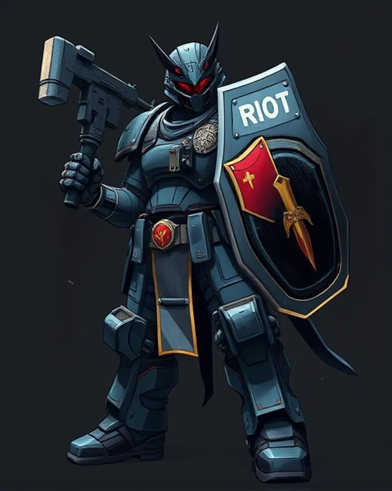 Portrait of Incarnation of police brutality