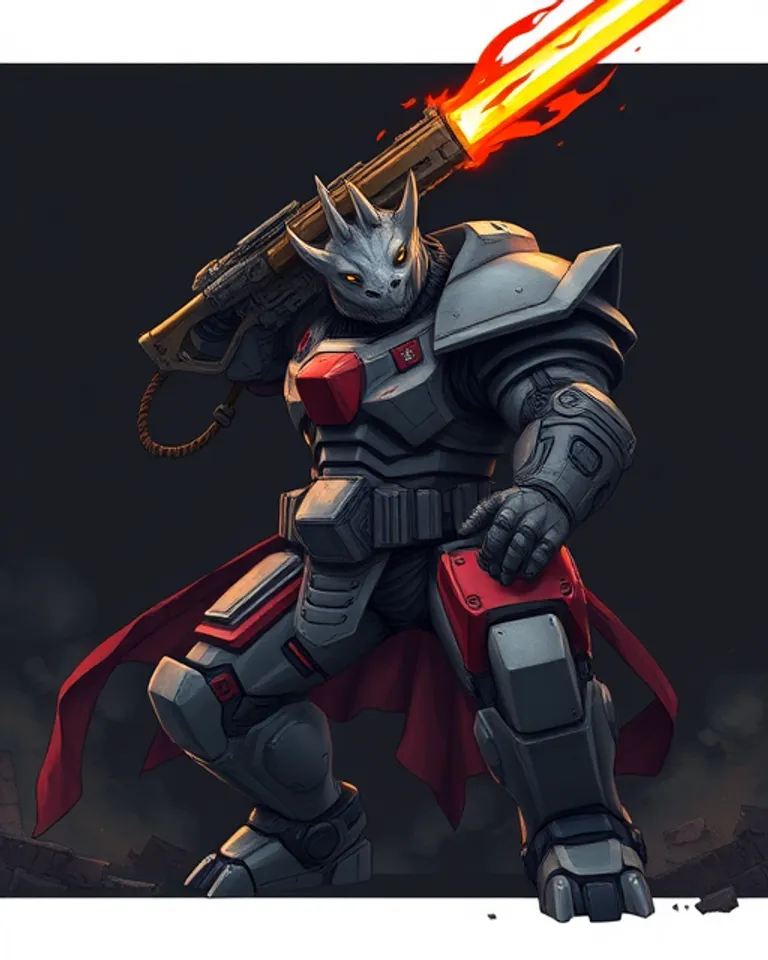 Portrait of Rhino, specialized mercenary