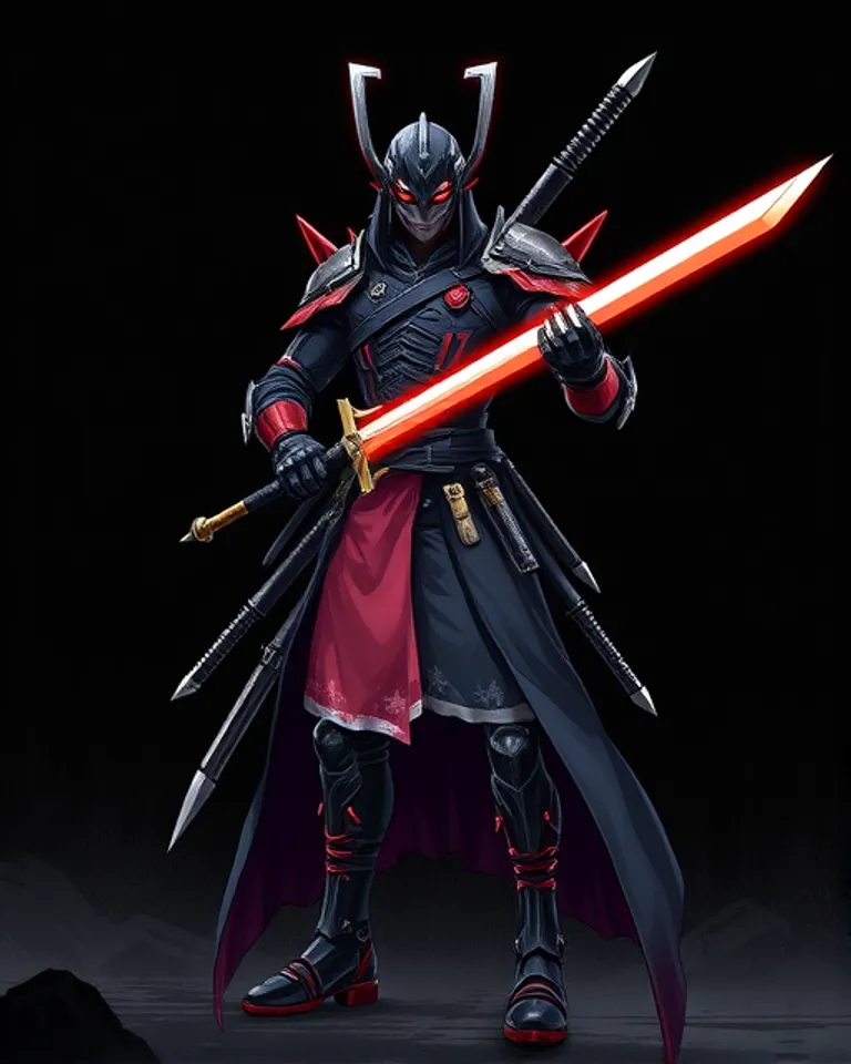 Portrait of Cyber samurai 