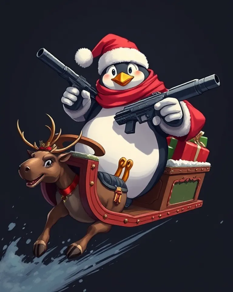 Portrait of Christmas Pengu