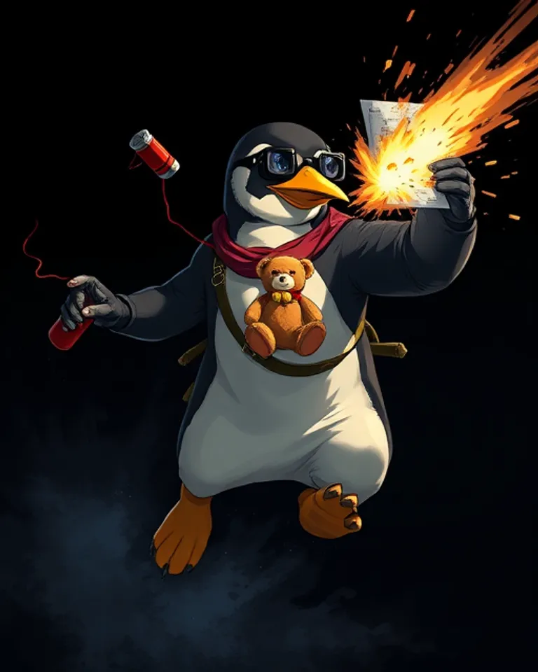 Portrait of Penguin of the Madagascar
