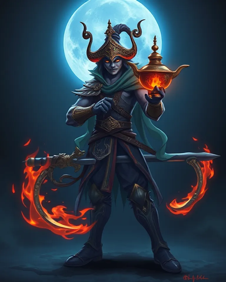 Portrait of Genie of the Lamp