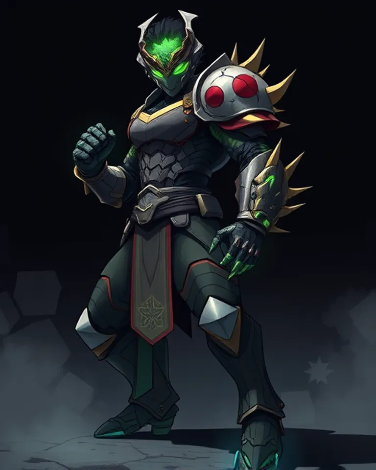 Portrait of Nautus the masked warrior