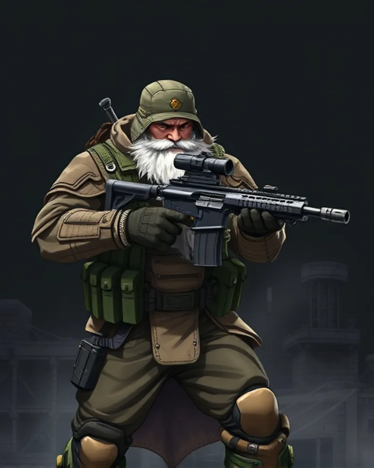 Portrait of Gramps the veteran sniper