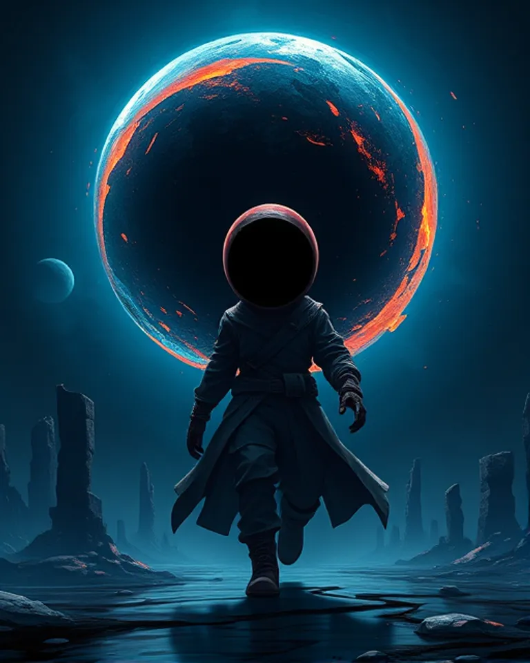 Portrait of Black hole head guy