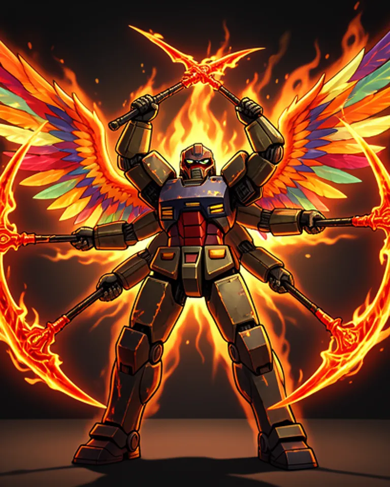 Portrait of Multi Scythe Reaper of lava