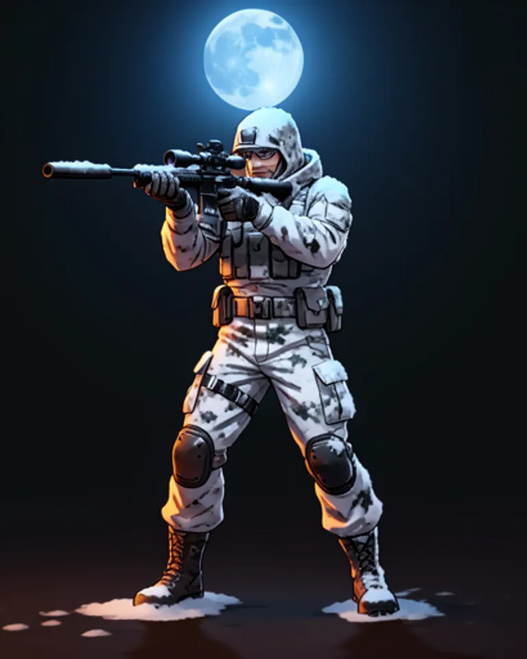 Portrait of Snow Camo Hunter