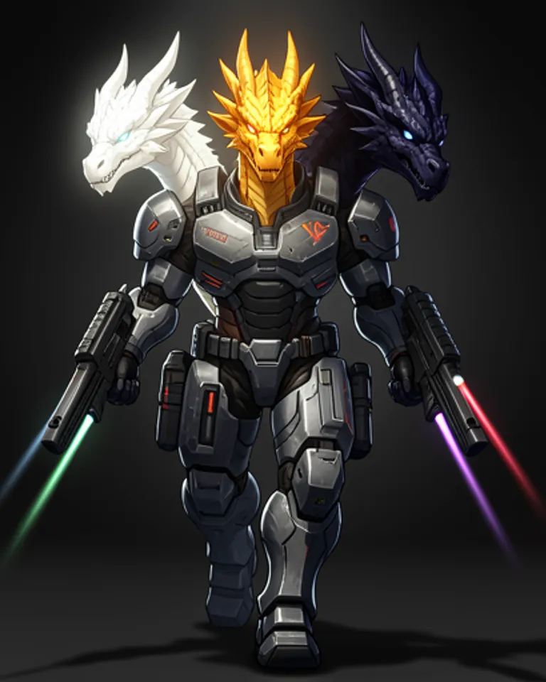 Portrait of The three head dragon