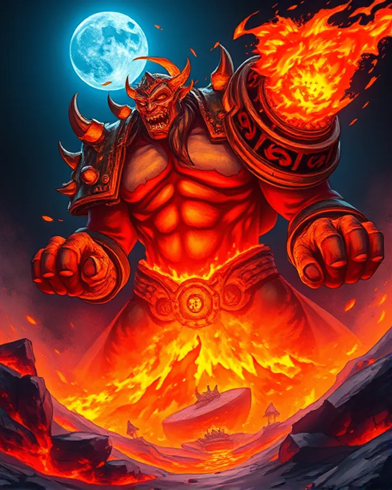 Portrait of Ragnaros, the Firelord of Magma