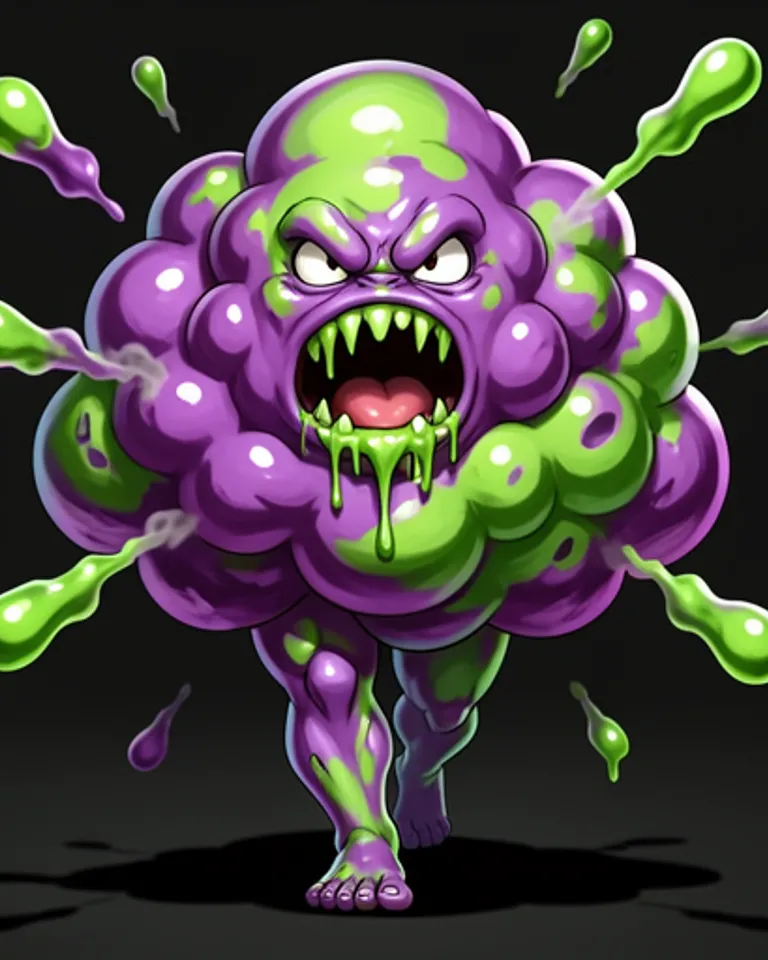Portrait of Acidic slime cloud-no legs or feet