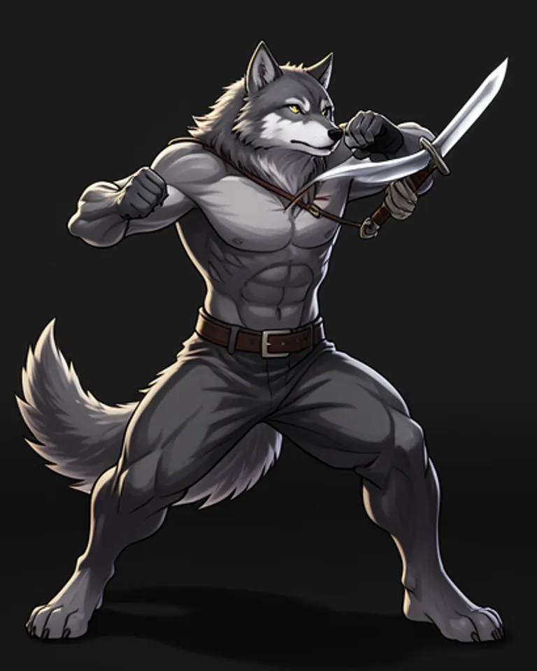 Portrait of Wolf with dagger