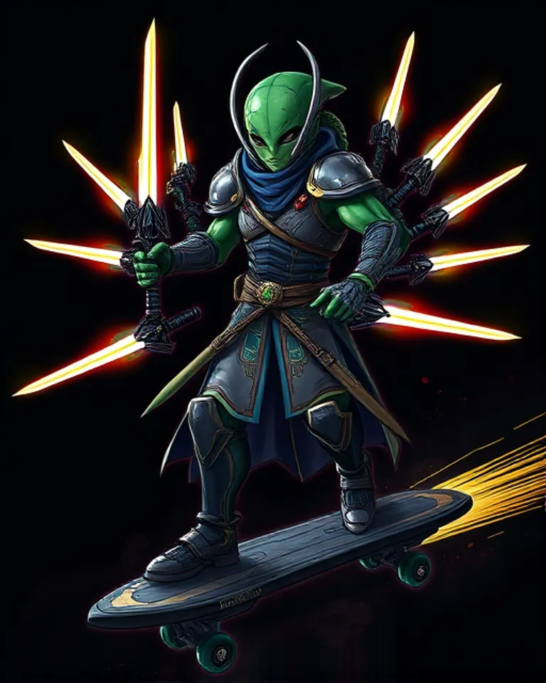 Portrait of Alieno the Alien samurai