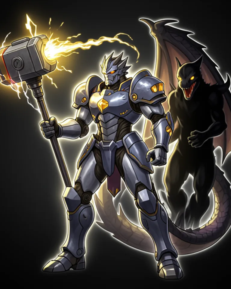 Portrait of Sci-fi Mega-Knight-CyberDragon