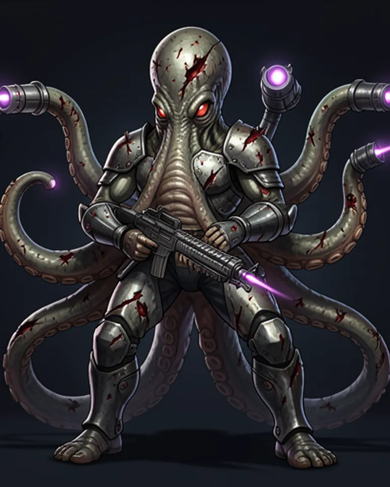 Portrait of Cosmic Octopus Alien King